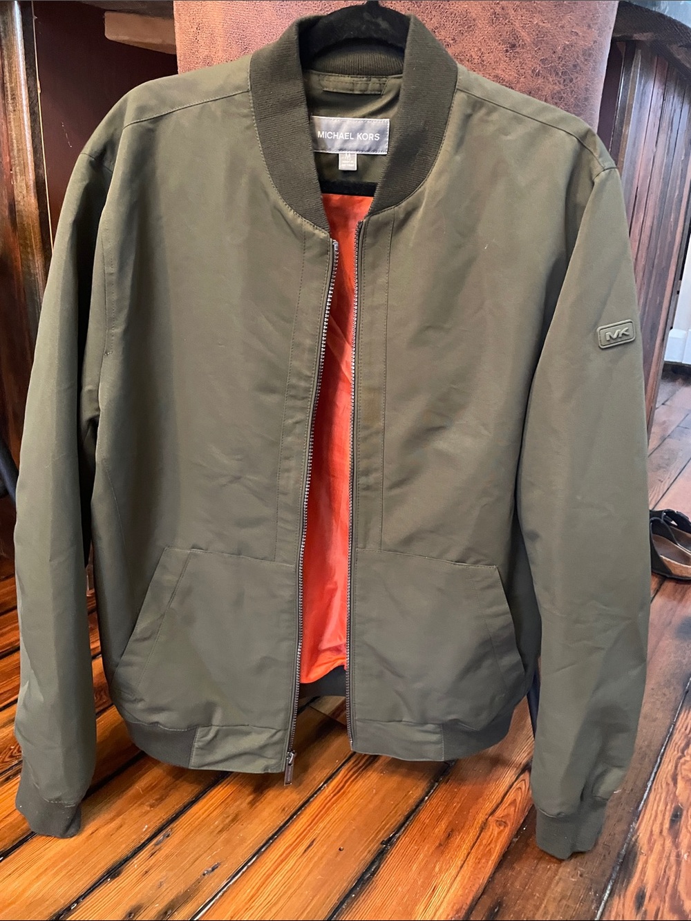 Michael Kors Men's Olive Green Bomber Jacket Size Medium
